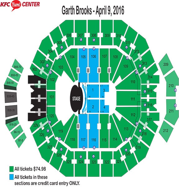 Kfc Yum Center Seating Chart With Rows