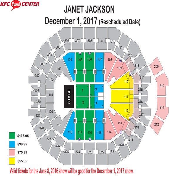seating charts kfc yum center yum center seating chart pink