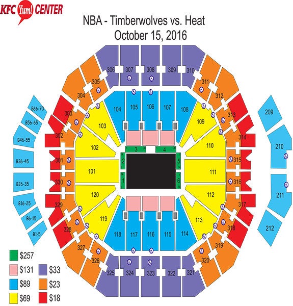 Seating Charts KFC Yum! Center