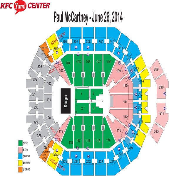 Seating Chart For Paul Mccartney