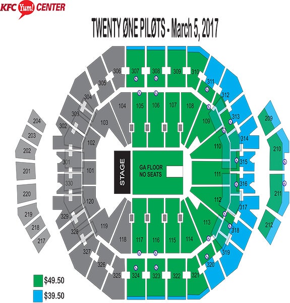 Yum Center Concert Seating Chart