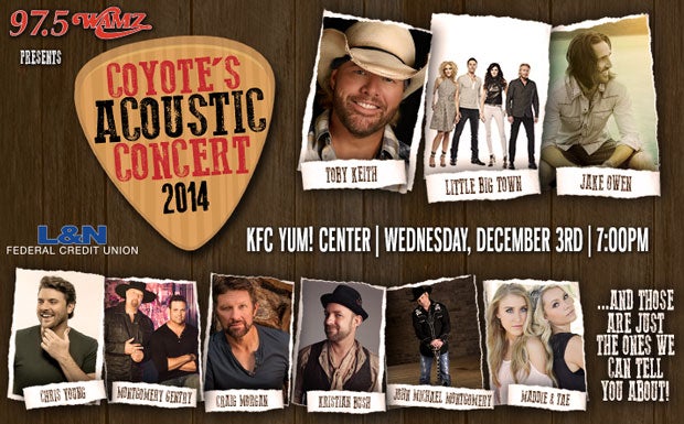 97.5 WAMZ presents Coyote's Acoustic Concert