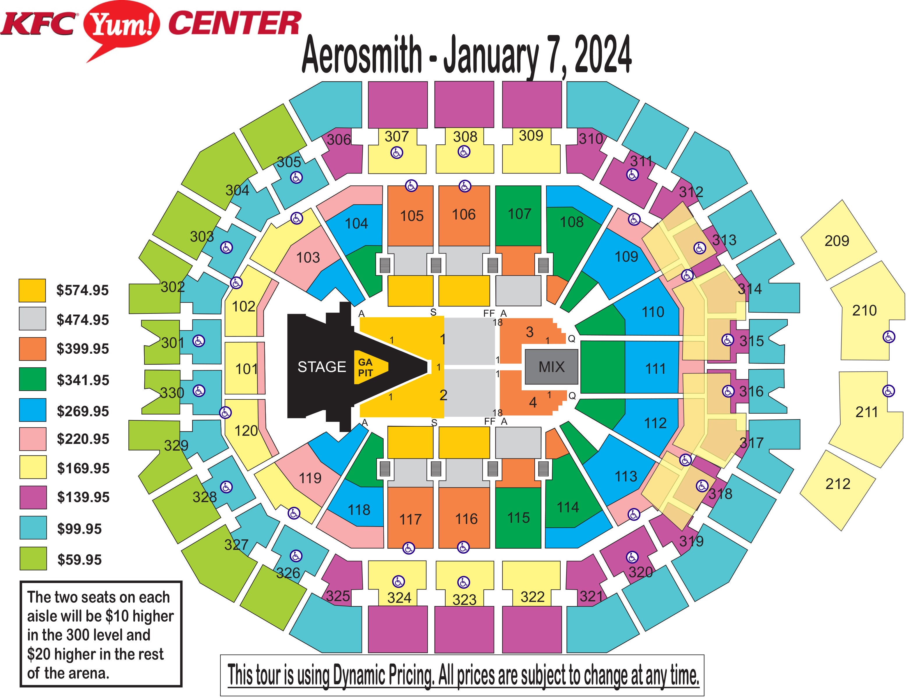 Seating Charts KFC Yum! Center