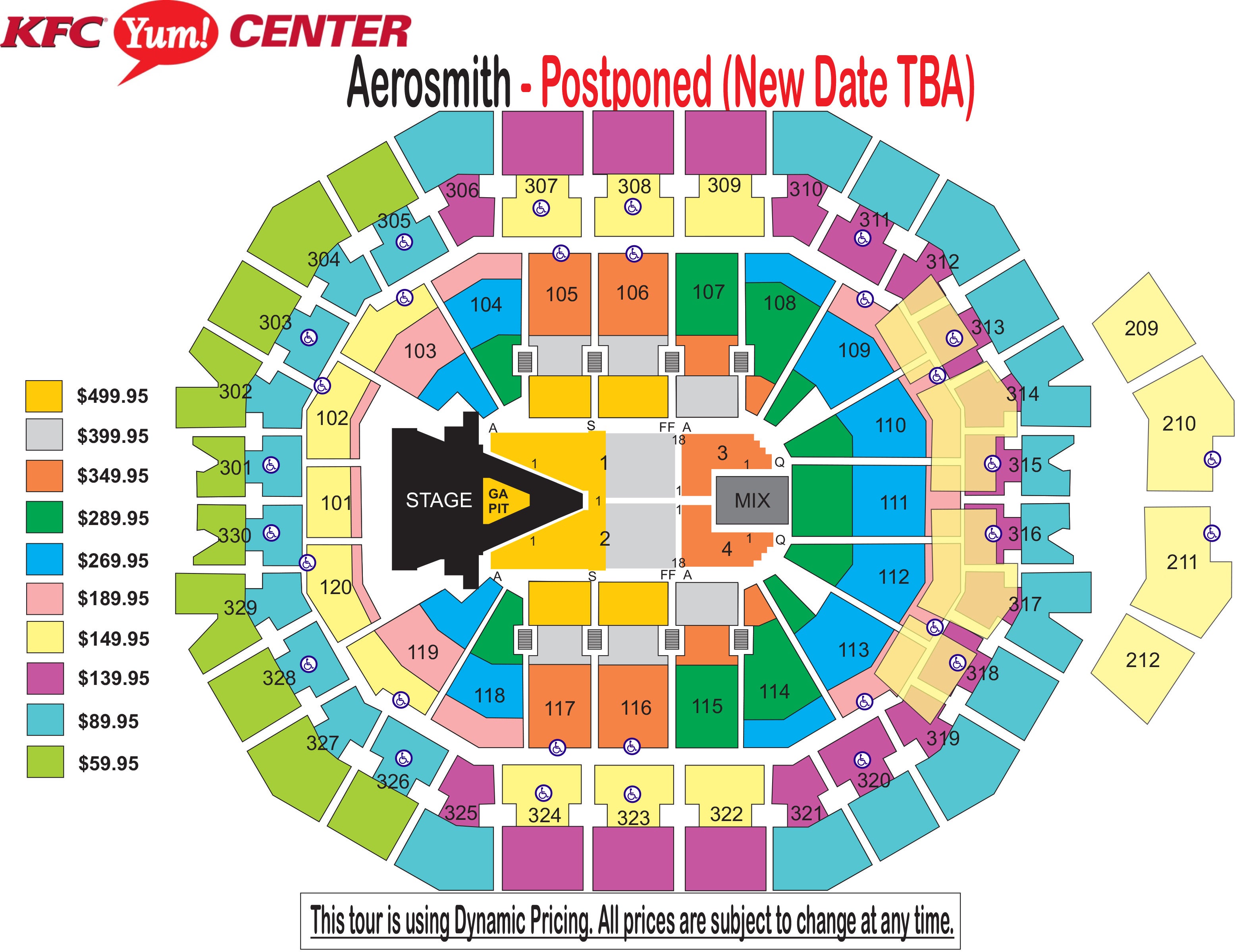 Seating Charts KFC Yum! Center