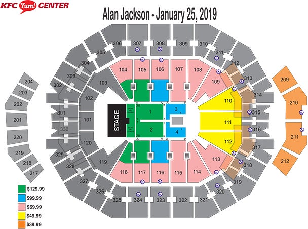 seating charts kfc yum center yum center seating chart pink