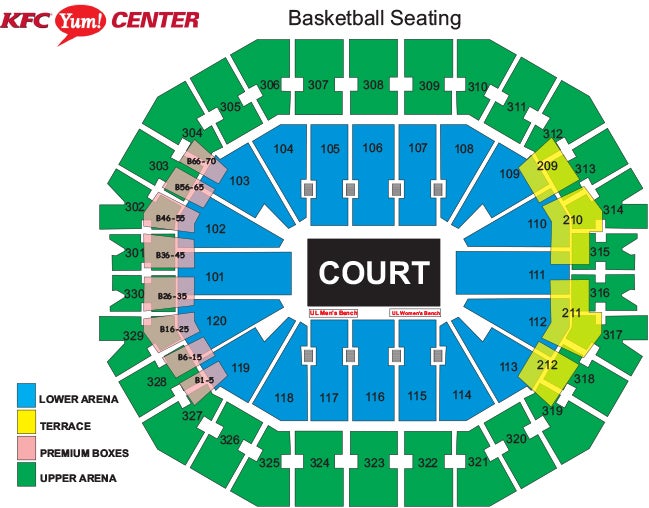 Yum Center Basketball Seating Chart