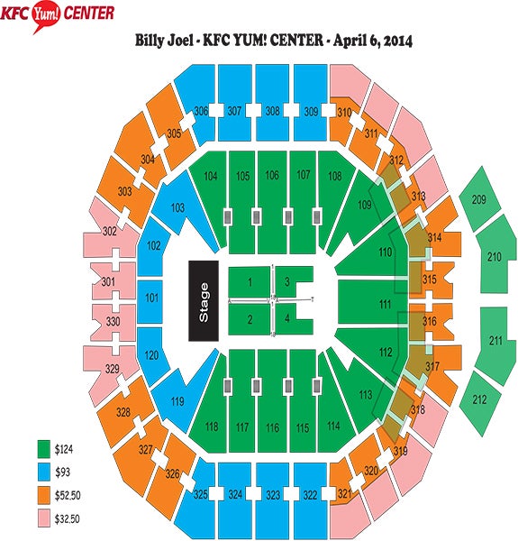 Billy Joel Seating Chart