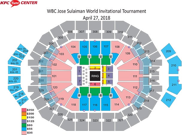 Jose Sulaiman World Invitational Kfc Yum Center Seating Chart
