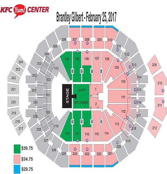 yum center seating chart pink kfc yum center seating chart yum center seating chart