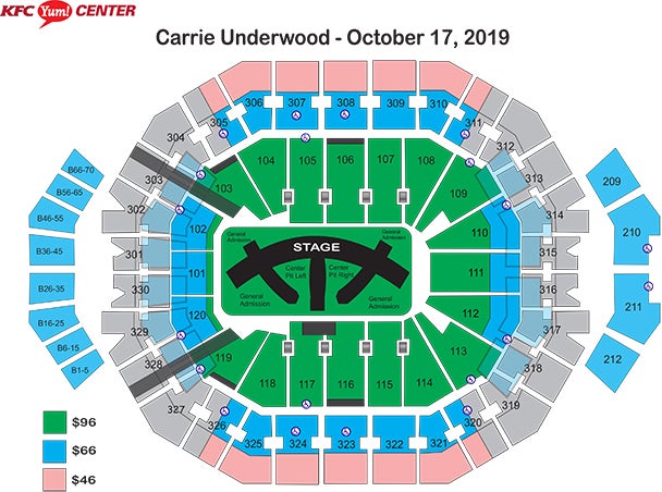 seating charts kfc yum center kfc yum center seating chart with row letters