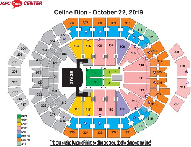 Celine Dion Seating Chart