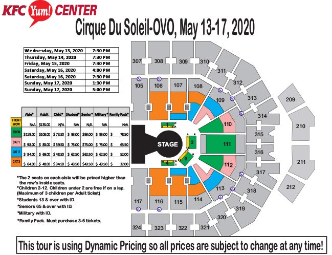 Pink Yum Center Seating Chart