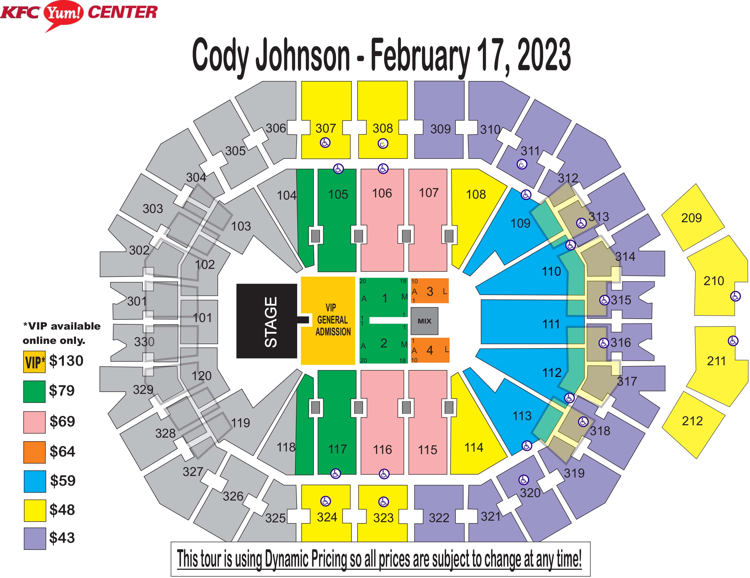 Seating Charts KFC Yum! Center