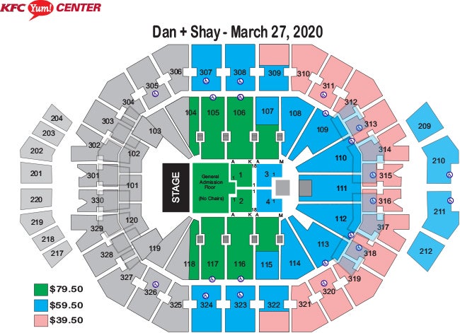 Yum Center Seating Chart With Rows