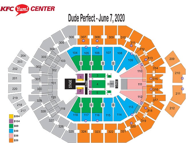 Seating Charts Kfc Yum Center