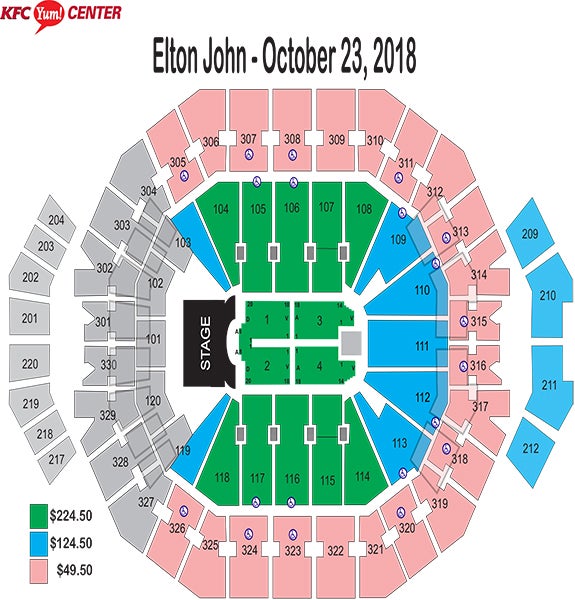 Yum Center Seating Chart Elton John