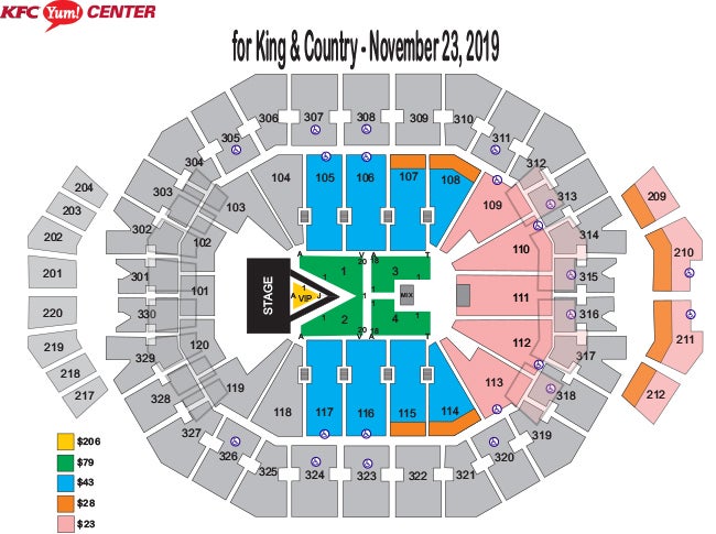 Kfc Yum Center Seating Chart
