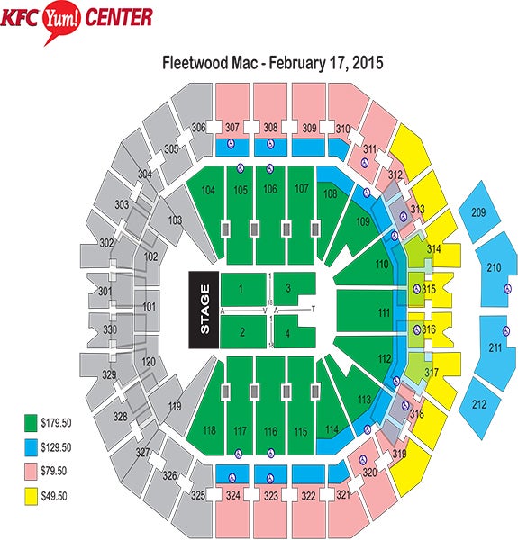 Yum Center Seating Chart Fleetwood Mac