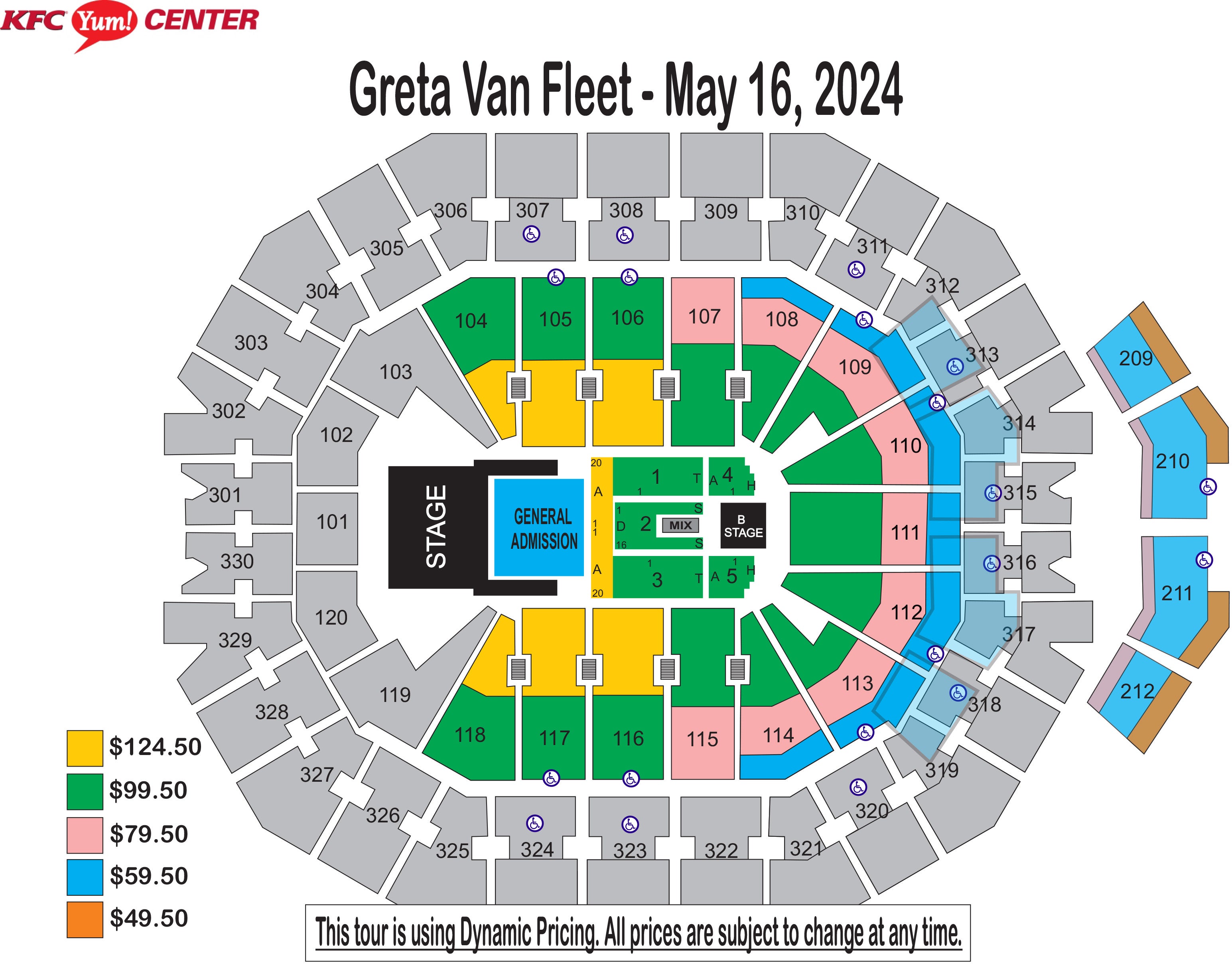 Yum Center Seating Chart Wwe Matttroy