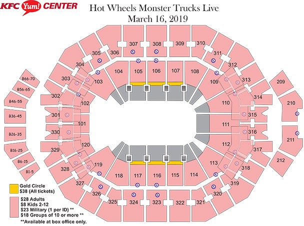 seating charts kfc yum center kfc yum center seating chart with row letters