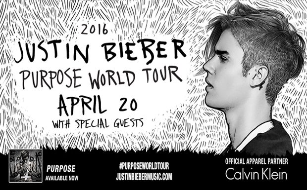 Justin Bieber "Purpose World Tour 2016"
