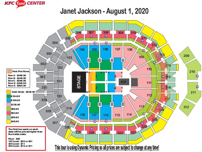 Seating Charts Kfc Yum Center