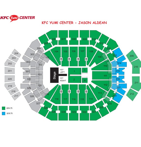 Jason Aldean Yum Center Seating Chart