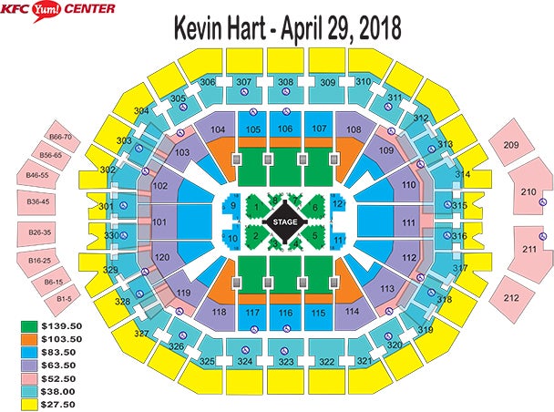 Yum Center Seating Chart Kevin Hart