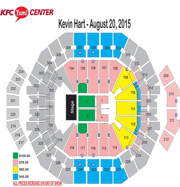 Yum Center Seating Chart Kevin Hart