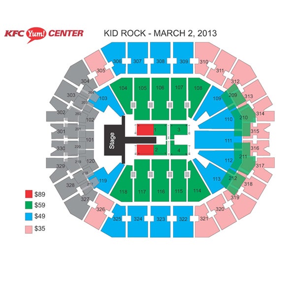 Kfc Yum Center Arena Seating Chart