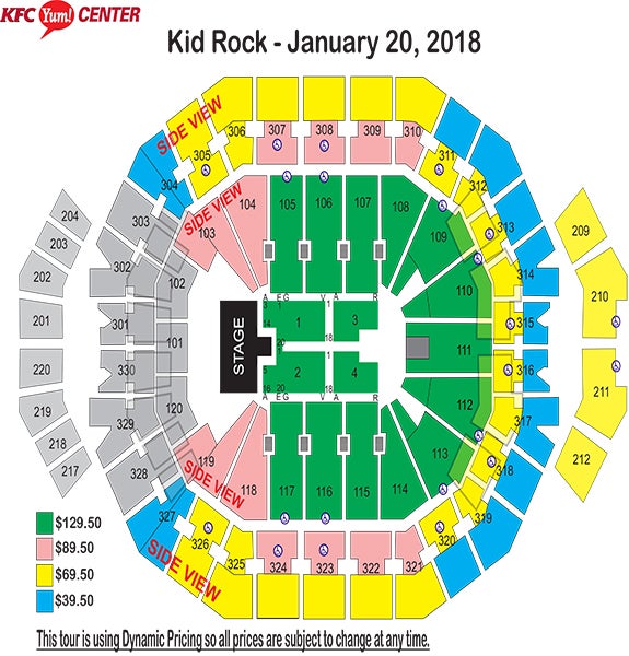 Seating Charts KFC Yum! Center
