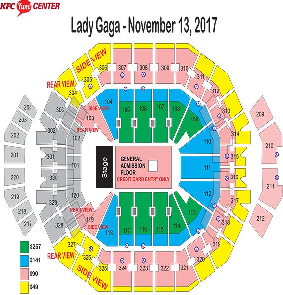 Lady Gaga Seating Chart