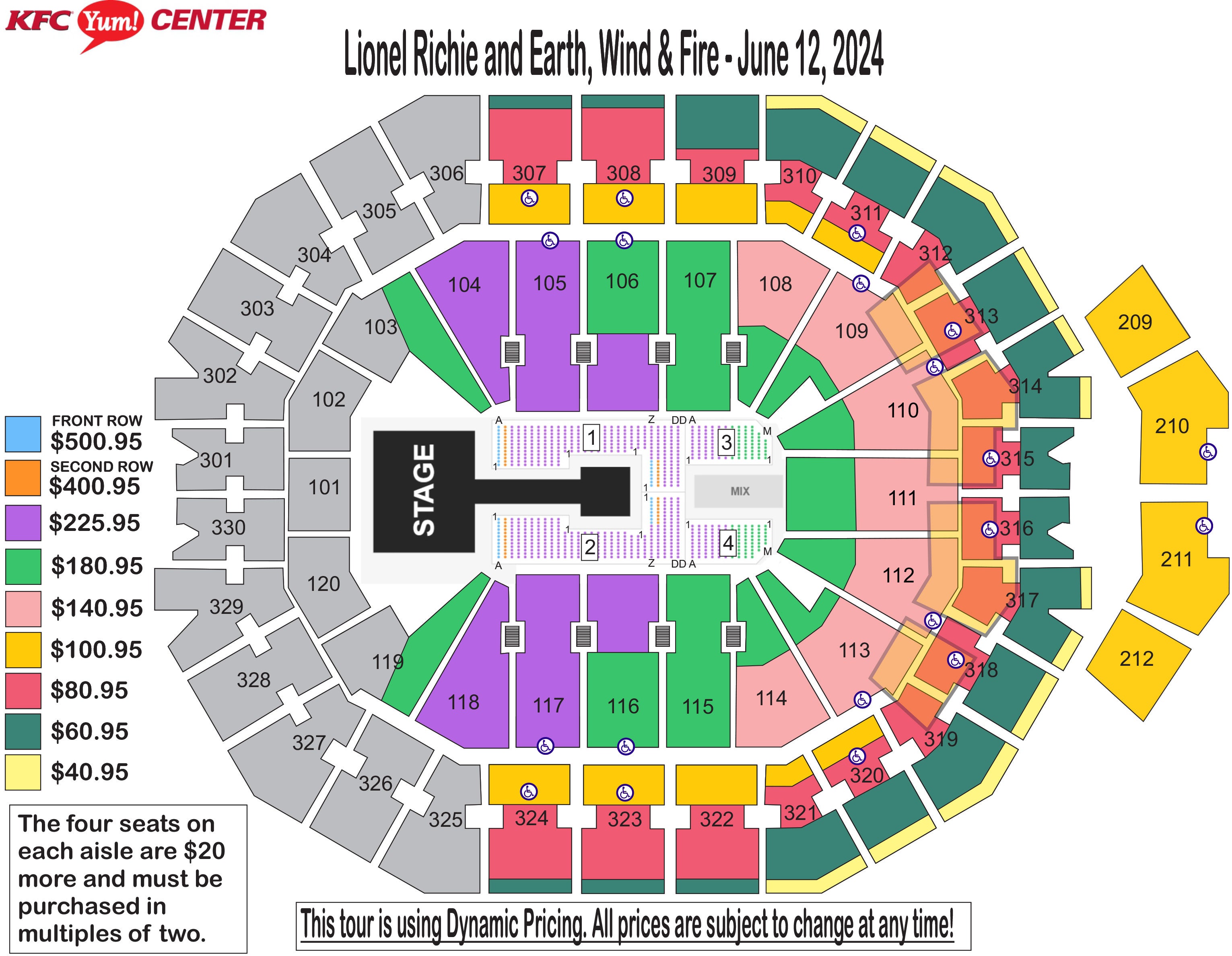 Yum Center Seating Chart Wwe Matttroy