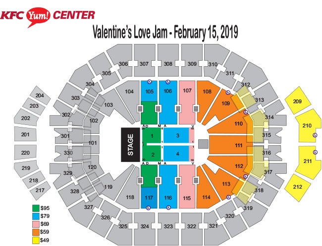 Pink Yum Center Seating Chart