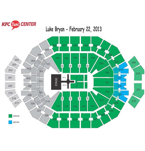 Yum Center Seating Chart Luke Bryan