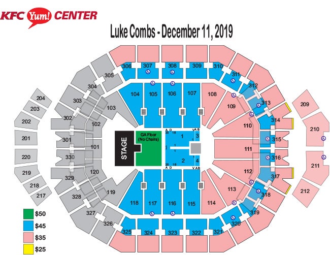 Kfc Center Seating Chart