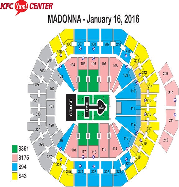 Yum Center Seating Chart Pink