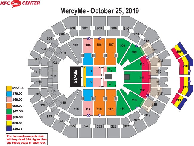 Kfc Yum Center Arena Seating Chart