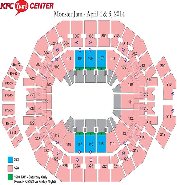 Yum Center Seating Chart Pink