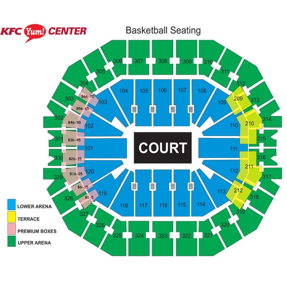 Yum Center Seating Chart Women S Basketball