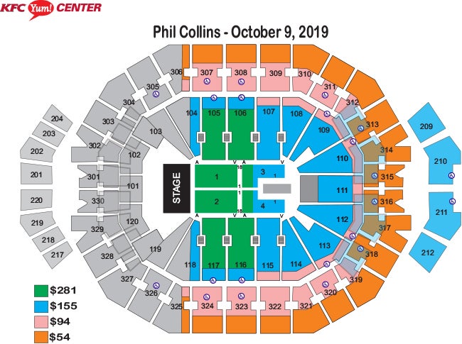 seating charts kfc yum center yum center seating chart pink