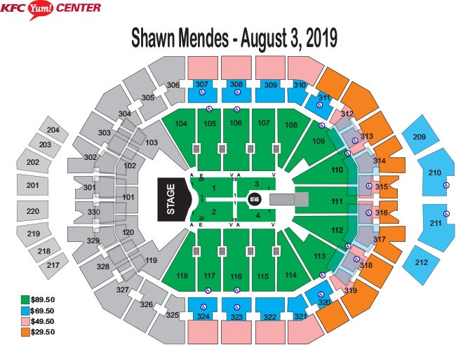 Seating Charts KFC Yum! Center