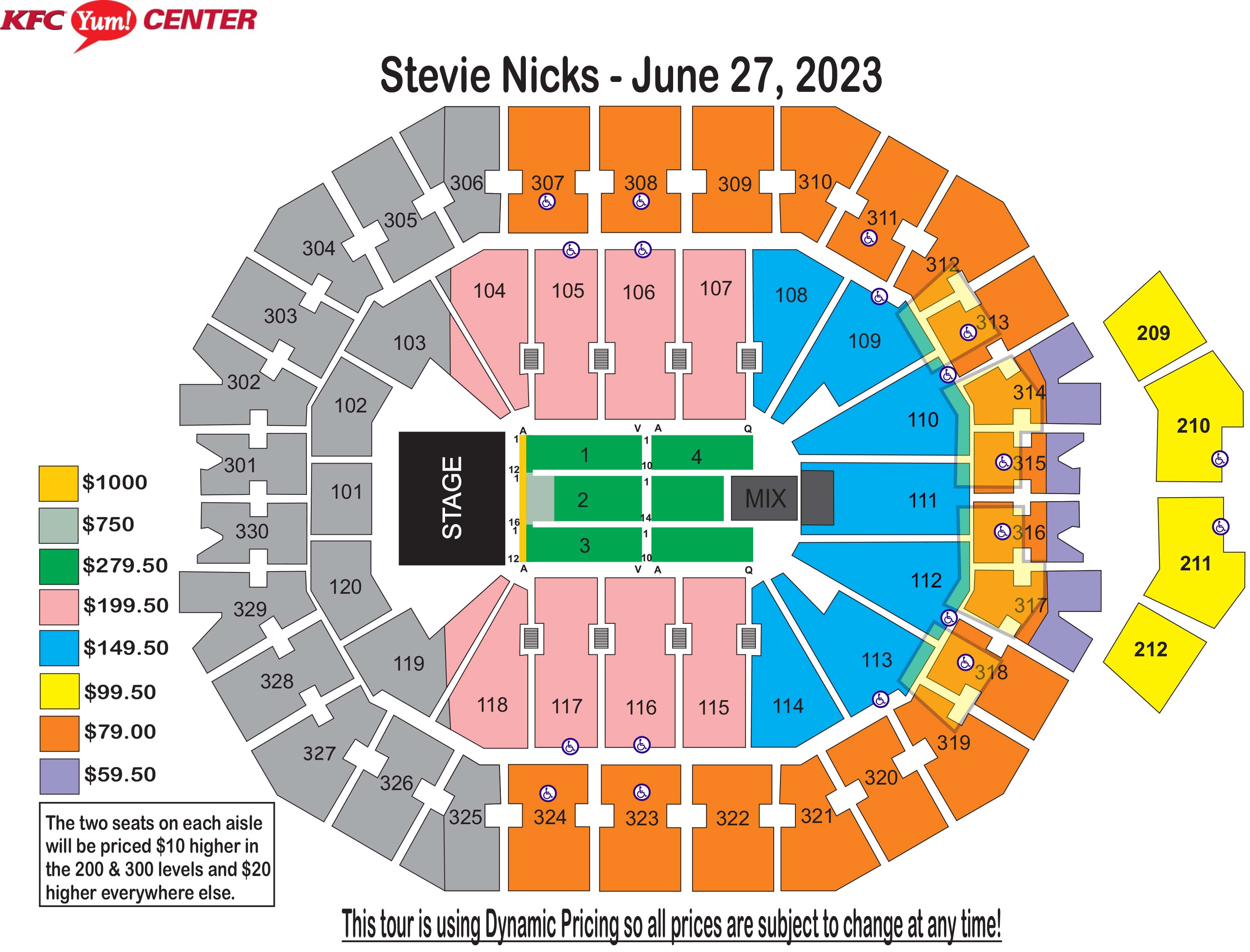 Pepsi Center Seating Chart Concert With Seat Numbers Elcho Table
