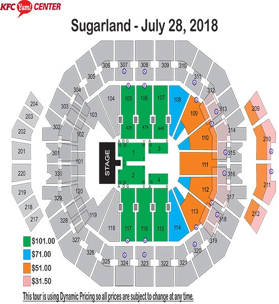 Seating Charts KFC Yum! Center