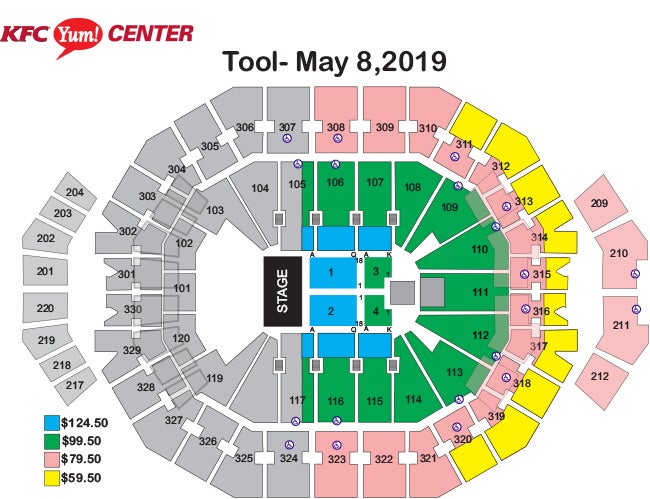 Tool Kfc Yum Center Seating Chart