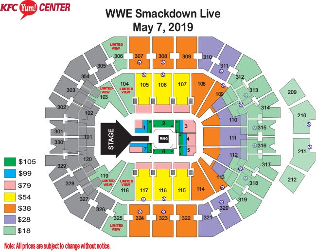 Seating Charts Kfc Yum Center Disney