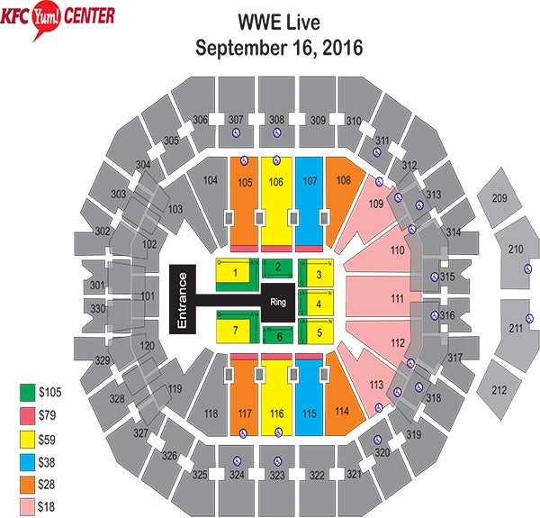 Yum Center Seating Chart Wwe