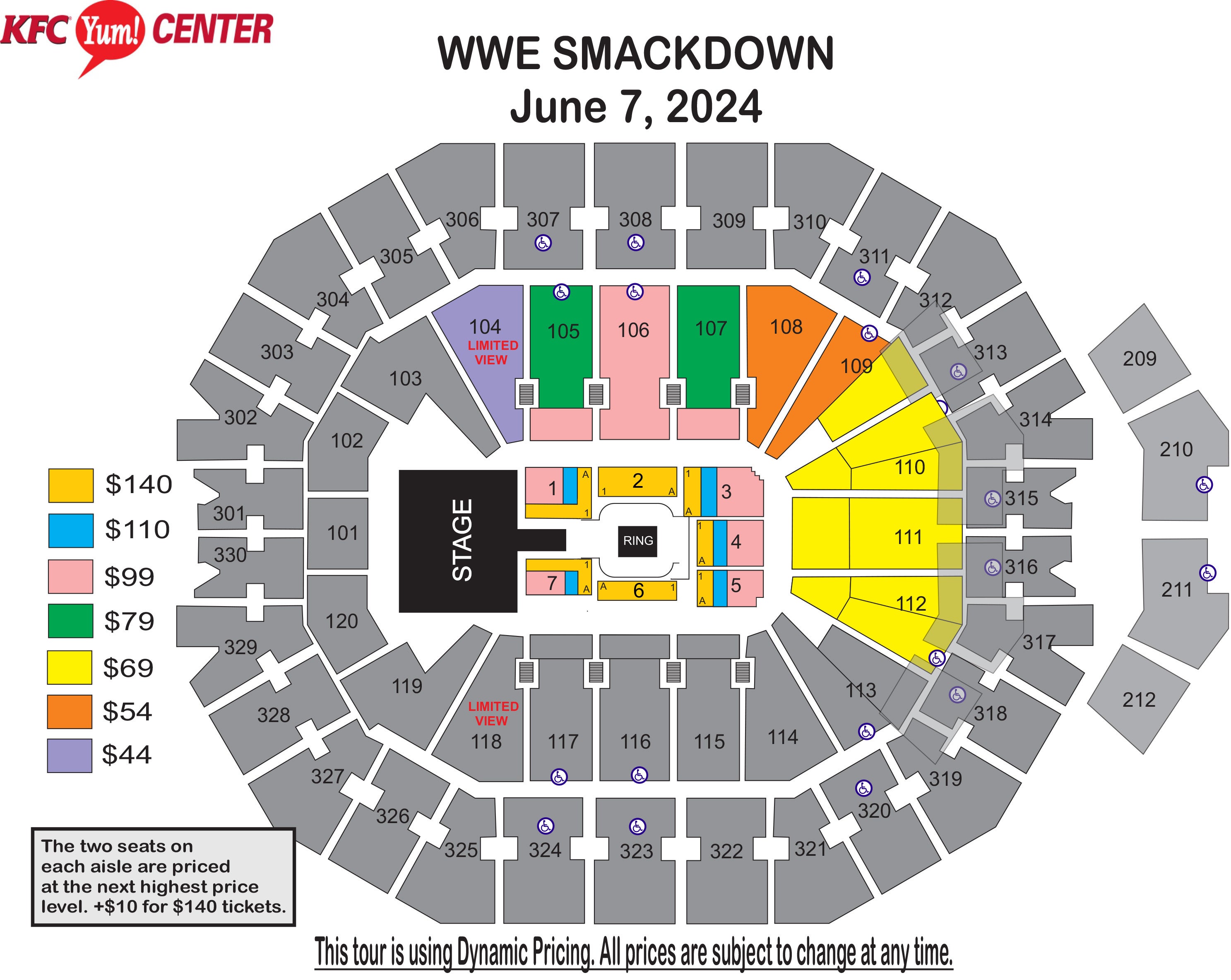 Yum Center Seating Chart Wwe Matttroy