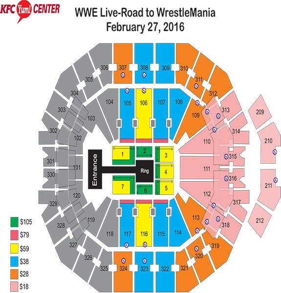 Yum Center Seating Chart Wwe