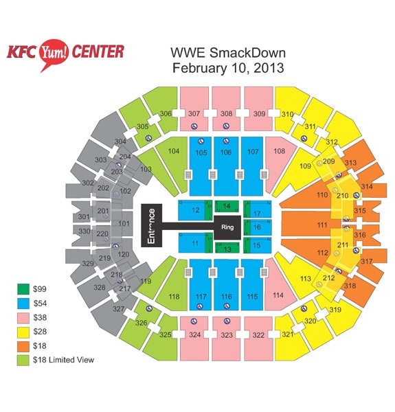 Yum Center Seating Chart Wwe